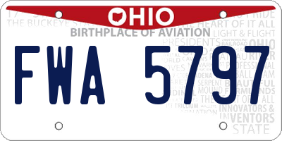 OH license plate FWA5797