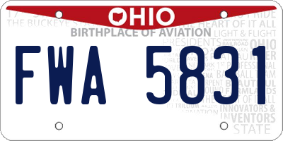 OH license plate FWA5831