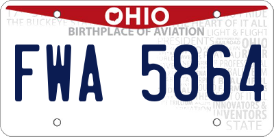 OH license plate FWA5864