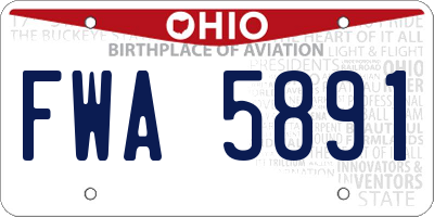 OH license plate FWA5891