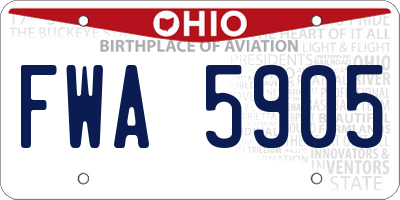 OH license plate FWA5905