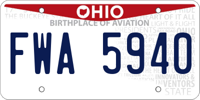 OH license plate FWA5940