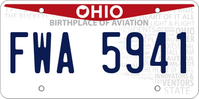 OH license plate FWA5941
