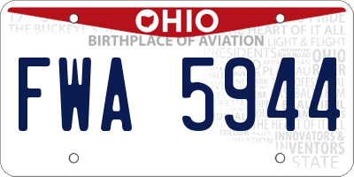 OH license plate FWA5944