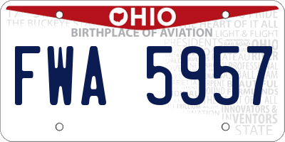 OH license plate FWA5957