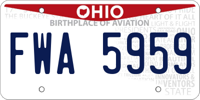 OH license plate FWA5959