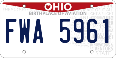 OH license plate FWA5961