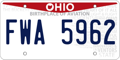OH license plate FWA5962