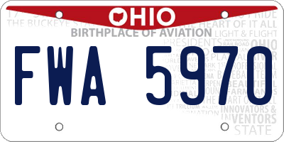 OH license plate FWA5970