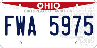 OH license plate FWA5975