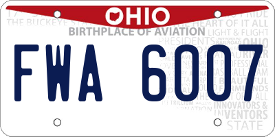 OH license plate FWA6007