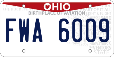 OH license plate FWA6009