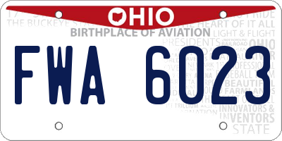 OH license plate FWA6023