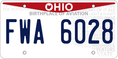 OH license plate FWA6028