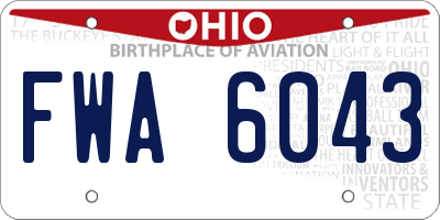 OH license plate FWA6043
