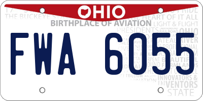OH license plate FWA6055