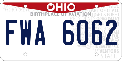 OH license plate FWA6062