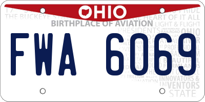 OH license plate FWA6069