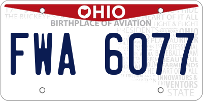OH license plate FWA6077