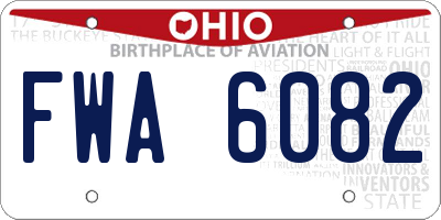 OH license plate FWA6082