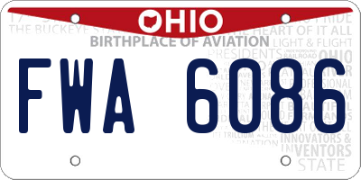 OH license plate FWA6086