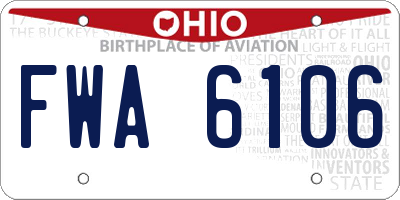 OH license plate FWA6106