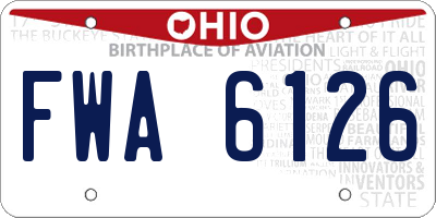 OH license plate FWA6126