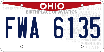 OH license plate FWA6135