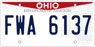 OH license plate FWA6137
