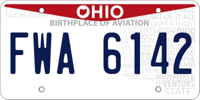 OH license plate FWA6142