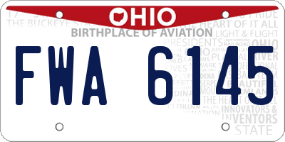 OH license plate FWA6145