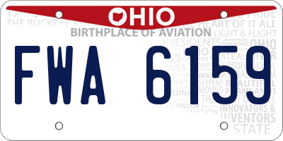 OH license plate FWA6159