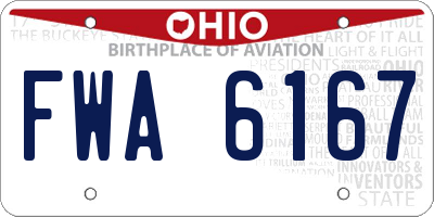 OH license plate FWA6167