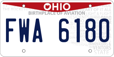 OH license plate FWA6180