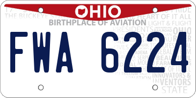 OH license plate FWA6224