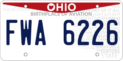 OH license plate FWA6226