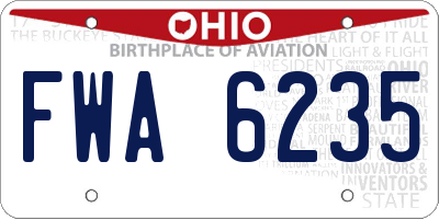 OH license plate FWA6235