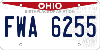 OH license plate FWA6255