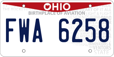 OH license plate FWA6258