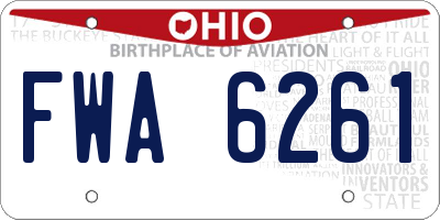 OH license plate FWA6261