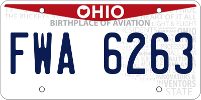 OH license plate FWA6263