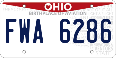 OH license plate FWA6286