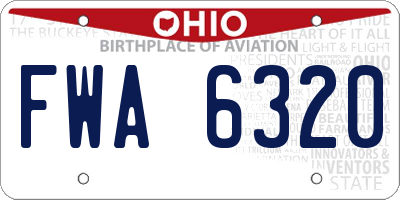 OH license plate FWA6320