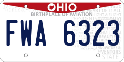OH license plate FWA6323