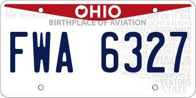 OH license plate FWA6327