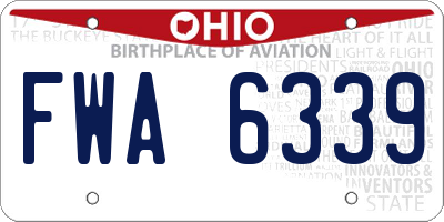 OH license plate FWA6339