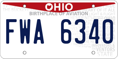 OH license plate FWA6340