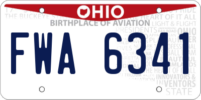 OH license plate FWA6341