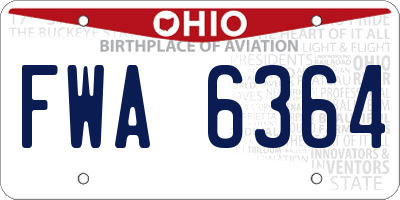 OH license plate FWA6364