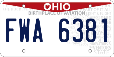 OH license plate FWA6381